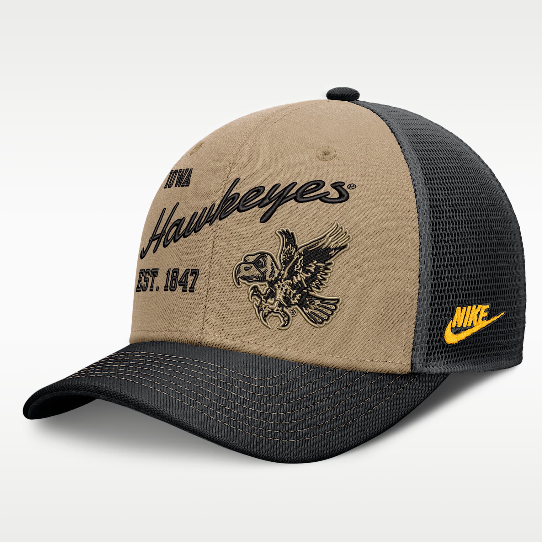 Nike ia アメフト 帽子 NCAA NFL Iowa Legacy Rise Men's Nike Dri-FIT College Trucker Adjustable Hat